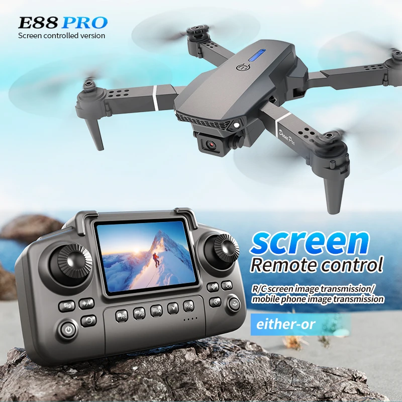 Home Security Cameras Outdoor - Drone Professionale E88 PRO con Schermo,