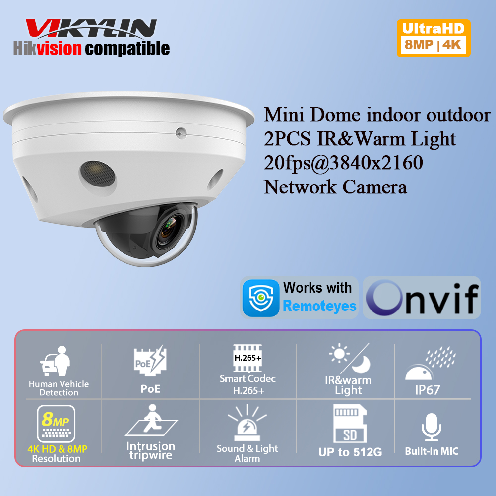 Home Security Online - Vikylin Telecamera IP Mini Dome 8MP